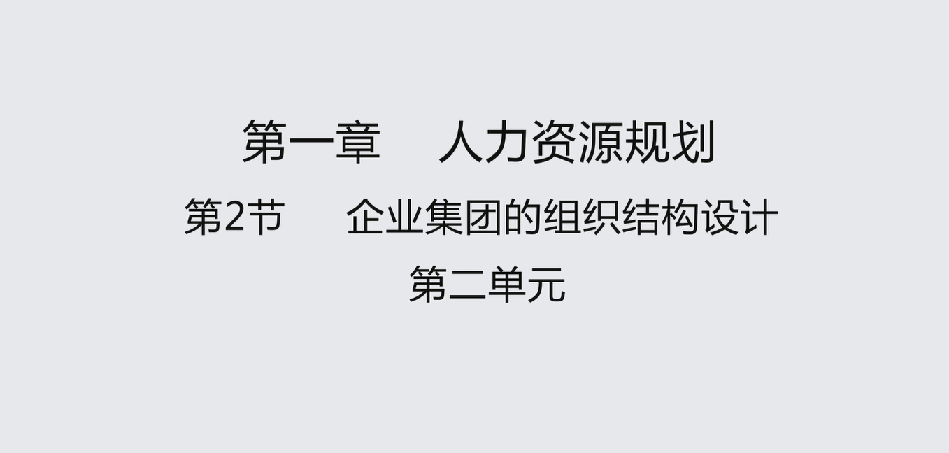 第二节第二单元  企业集团的组织结构设计